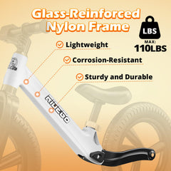 Ridego lightweight frame supports easy handling by kids and parents.