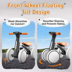 Ridego non-slip handlebars suit little hands for safe steering.