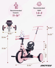 RIDYEE one-click height adjustments ensure a comfy fit as kids grow