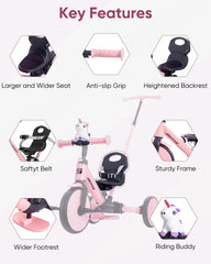 RIDYEE removable backrest enhances safety and portability for growing riders