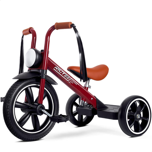 RIDYEE toddler tricycle front light enhances visibility for safe evening rides.