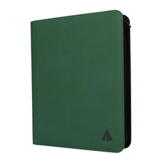 Rieton top loader binder front view in green showing secure card storage