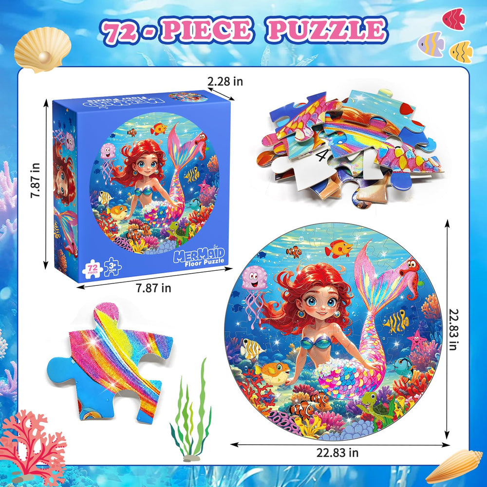 Rifamee mermaid puzzle close-up of large round pieces for easy handling