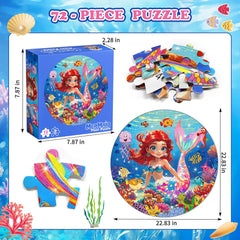 Rifamee mermaid puzzle close-up of large round pieces for easy handling