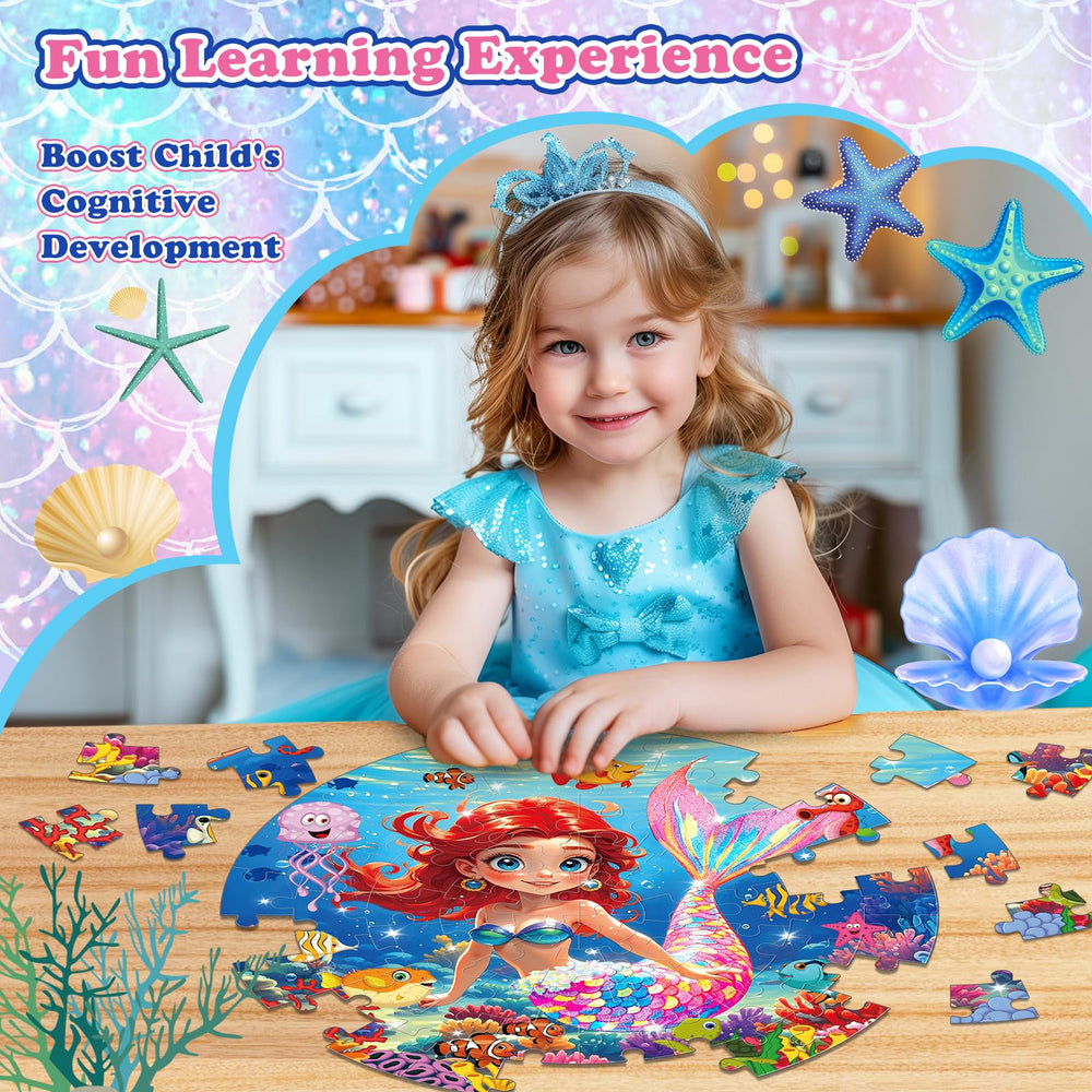 Rifamee mermaid puzzle close-up shows shimmering details for imaginative play