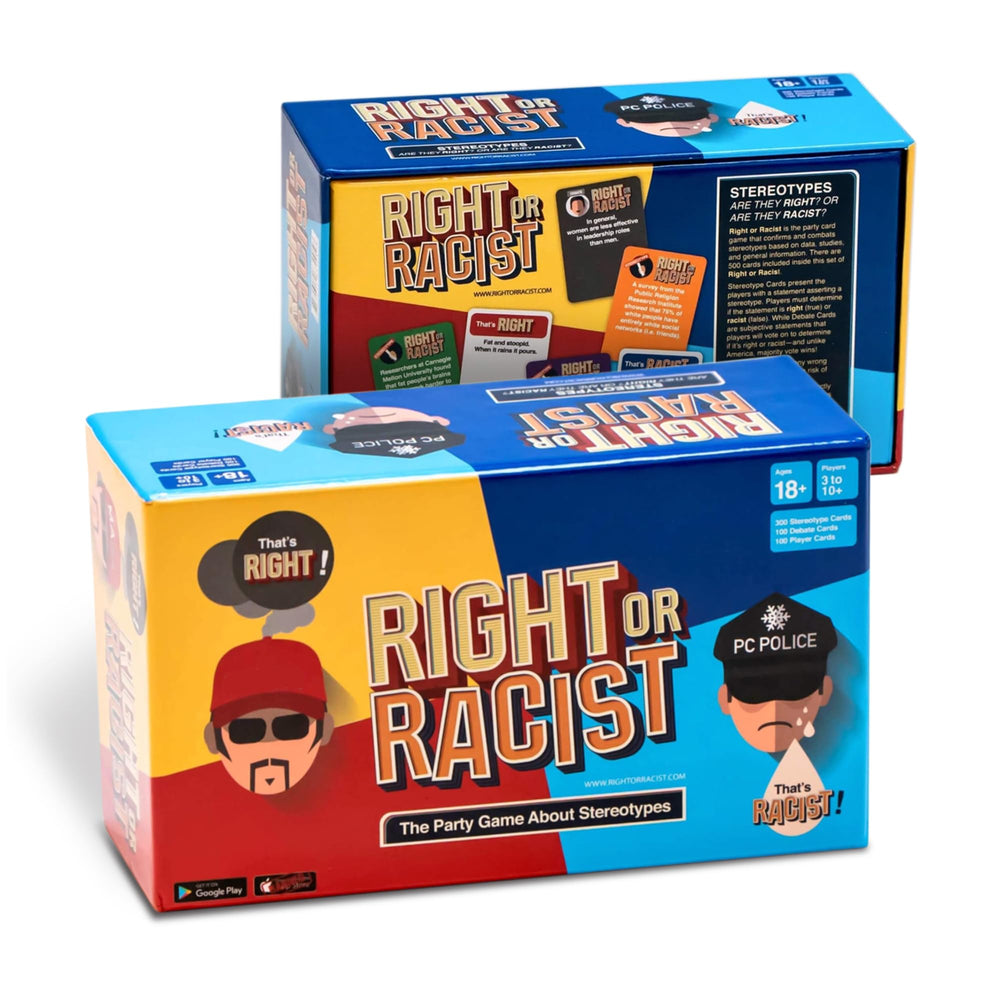 Right Or Racist card game deck ready for party play and lively debates.