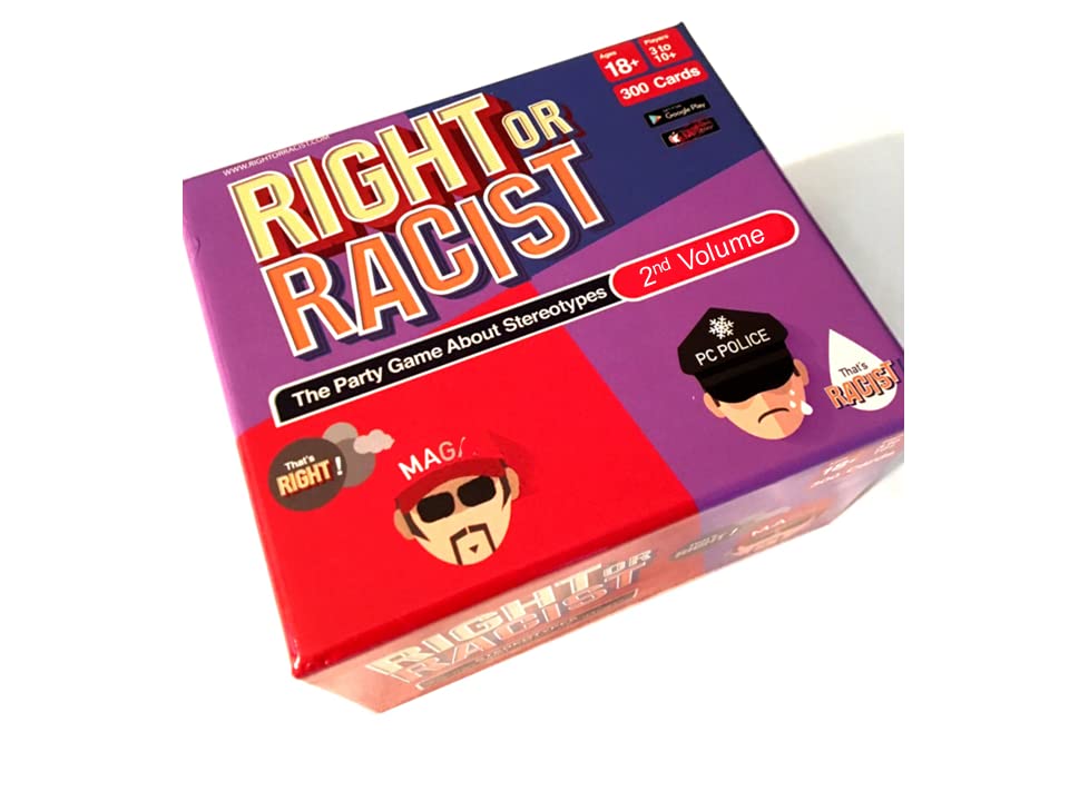 Right Or Racist Vol 2 card deck on table for a lively party.