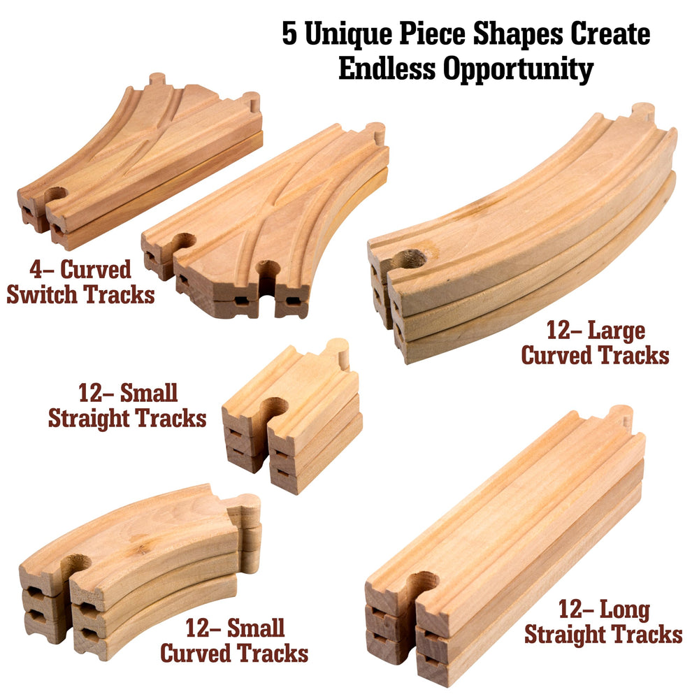 Right Track Toys five distinct pieces increase layout variety and creativity