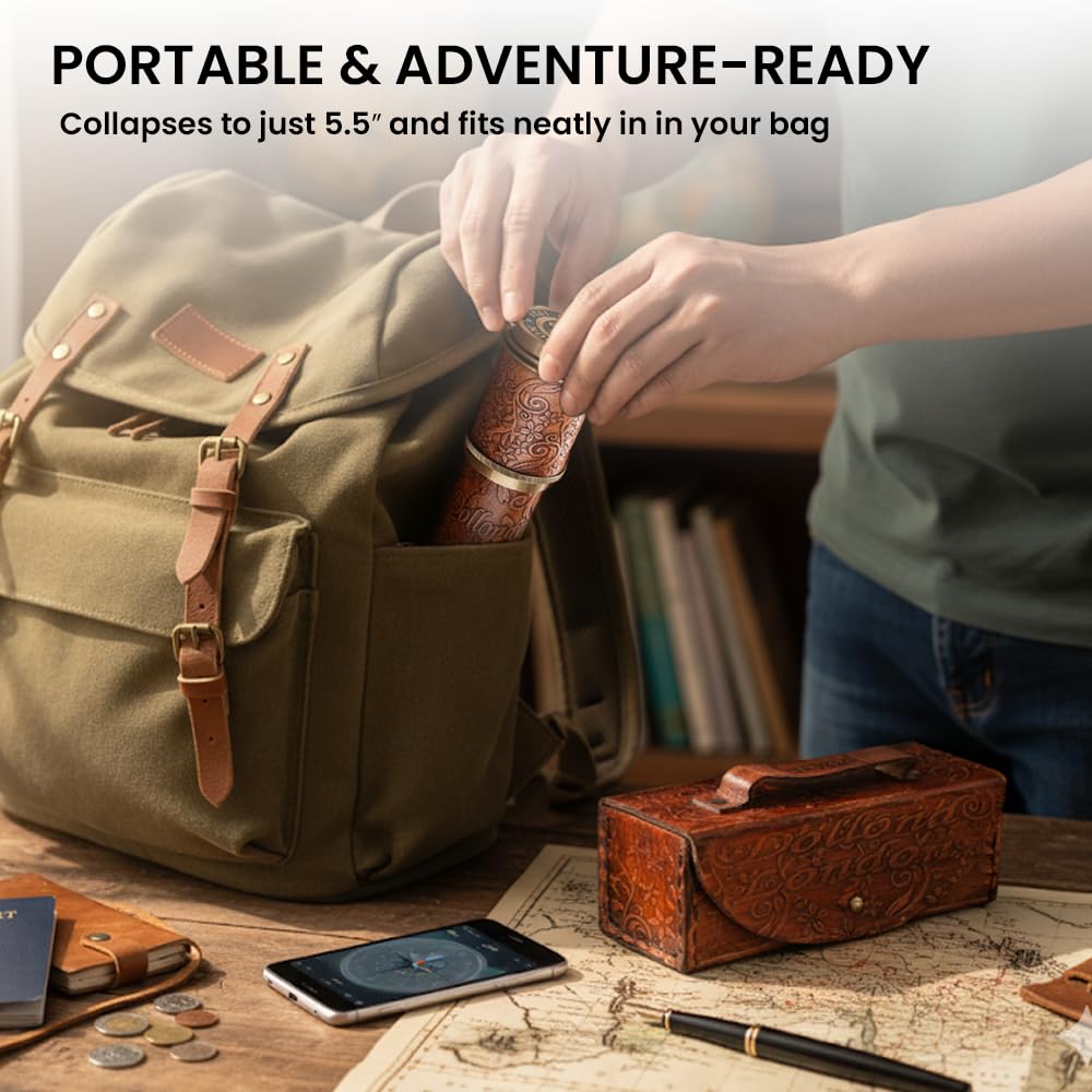 RII travel-ready spyglass showcasing portable design for adventures.