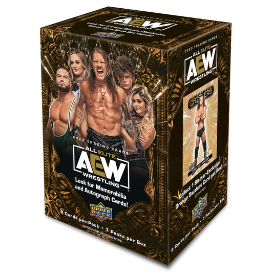 Ringside AEW Upper Deck blaster box with 7 packs and 8 cards per pack for collectors