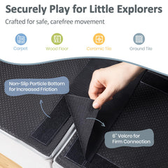 Rinnebbit quarter-rounded mats create soft landing zones during play sessions.