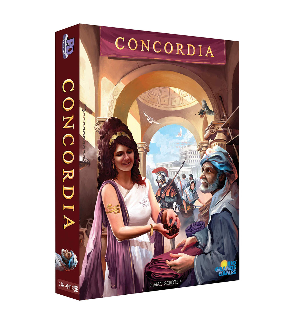 Rio Grande Games Concordia board setup for strategic planning and resource placement.
