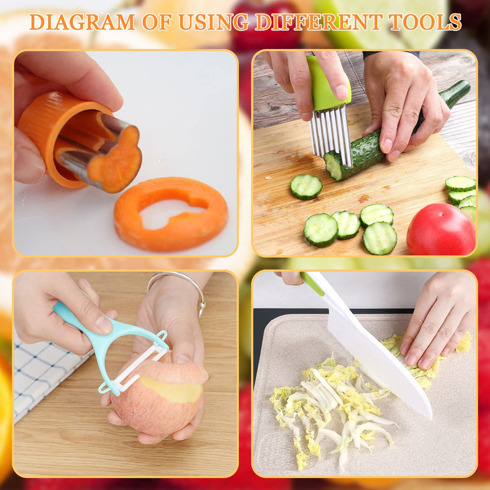 RISICULIS cutting board provides stable prep surface for little chefs.