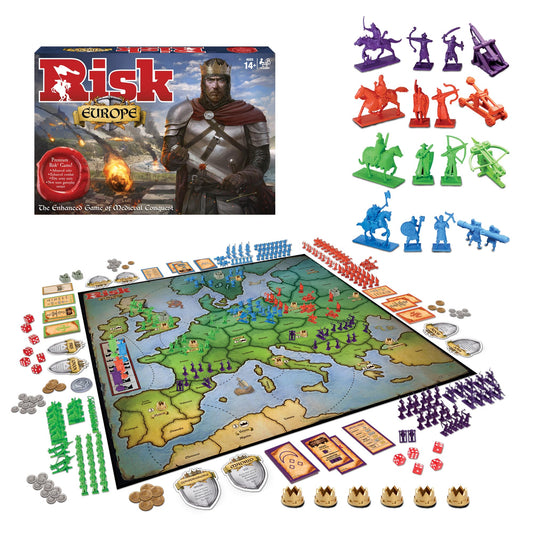 Winning Moves Risk Europe armies figures ready for strategic medieval battles