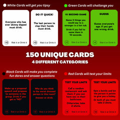 Risk It or Drink It green challenge card sparks lighthearted tasks.