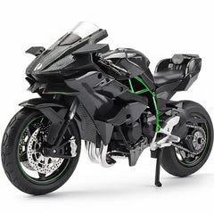 Risopen Kawasaki Ninja H2R 1:12 front view shows detailed alloy body for collectors.