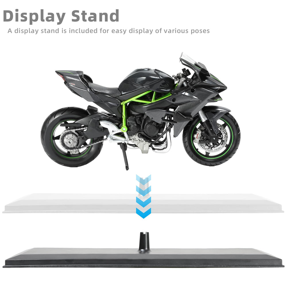 Risopen Kawasaki Ninja H2R 1:12 tire detail reveals textured realism for display.