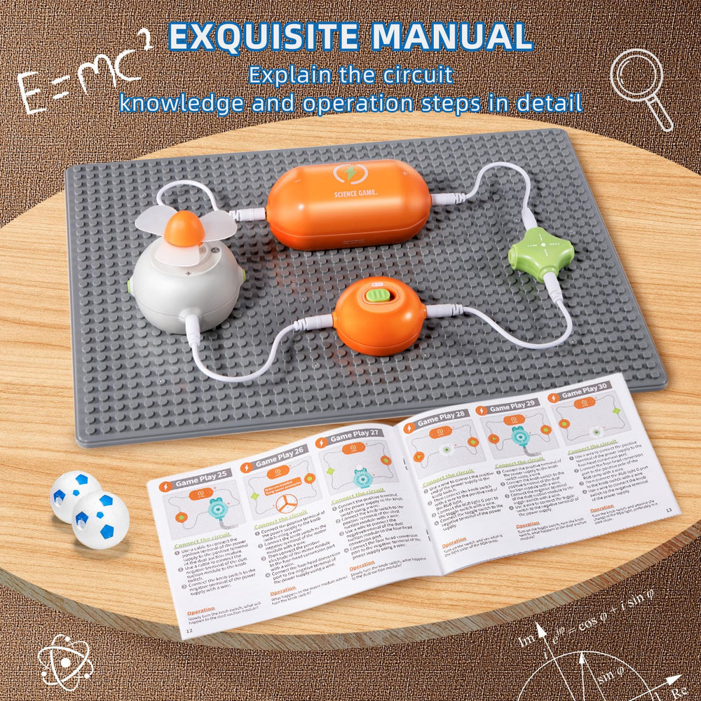 RISUNTOY Circuits Kit color-manual providing step-by-step guidance to build confidence.