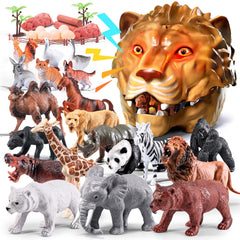 RISUNTOY Safari Animals Playset, 41 pieces for creative pretend play.