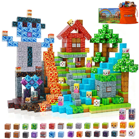RiteHold 150-piece magnetic blocks array promotes spatial reasoning during play.