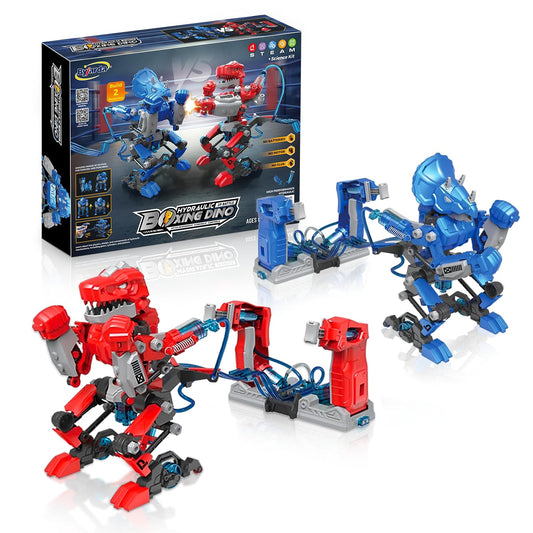 RiteHold hydraulic boxing bot punching action for engaging STEM play at home.