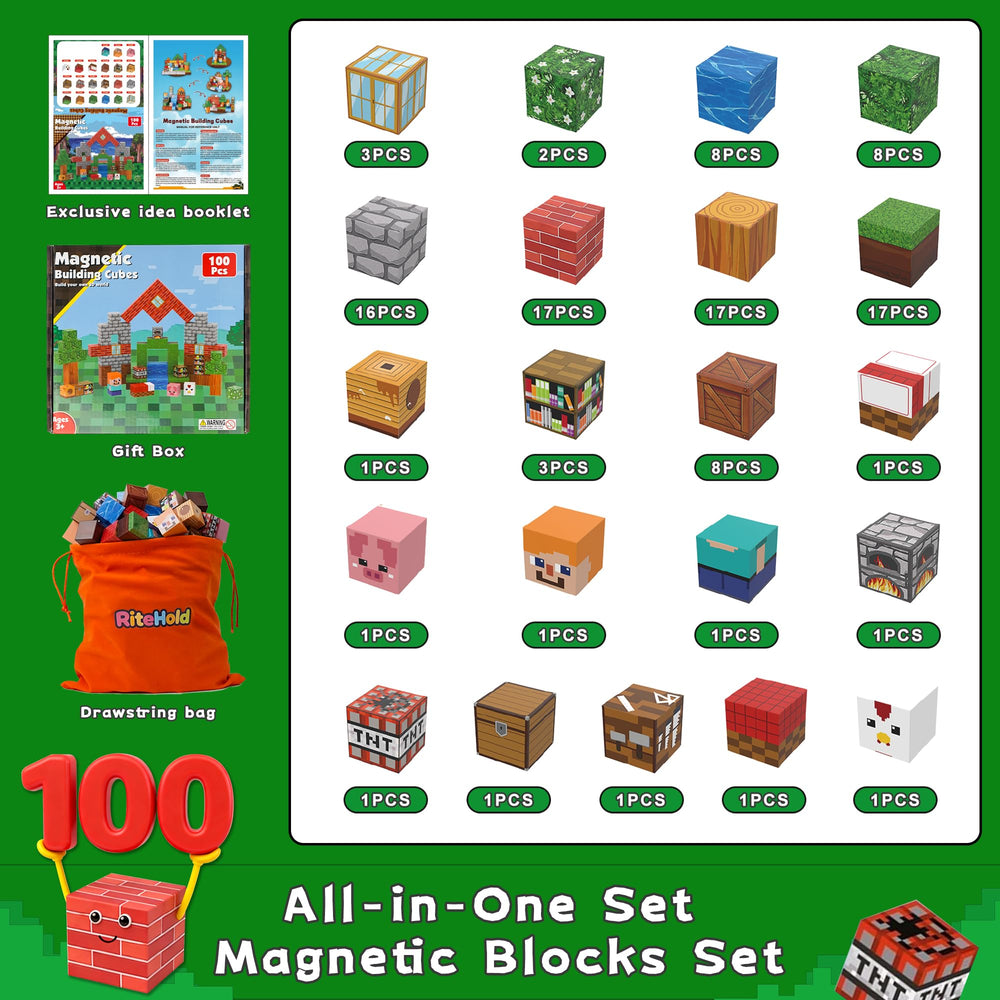 RiteHold magnetic blocks stacking showcases sturdy magnets for taller, stable creations.
