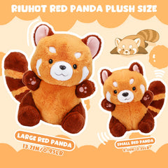 Riuhot Big Red Panda Plush face detail captures round eyes and a smiling mouth.