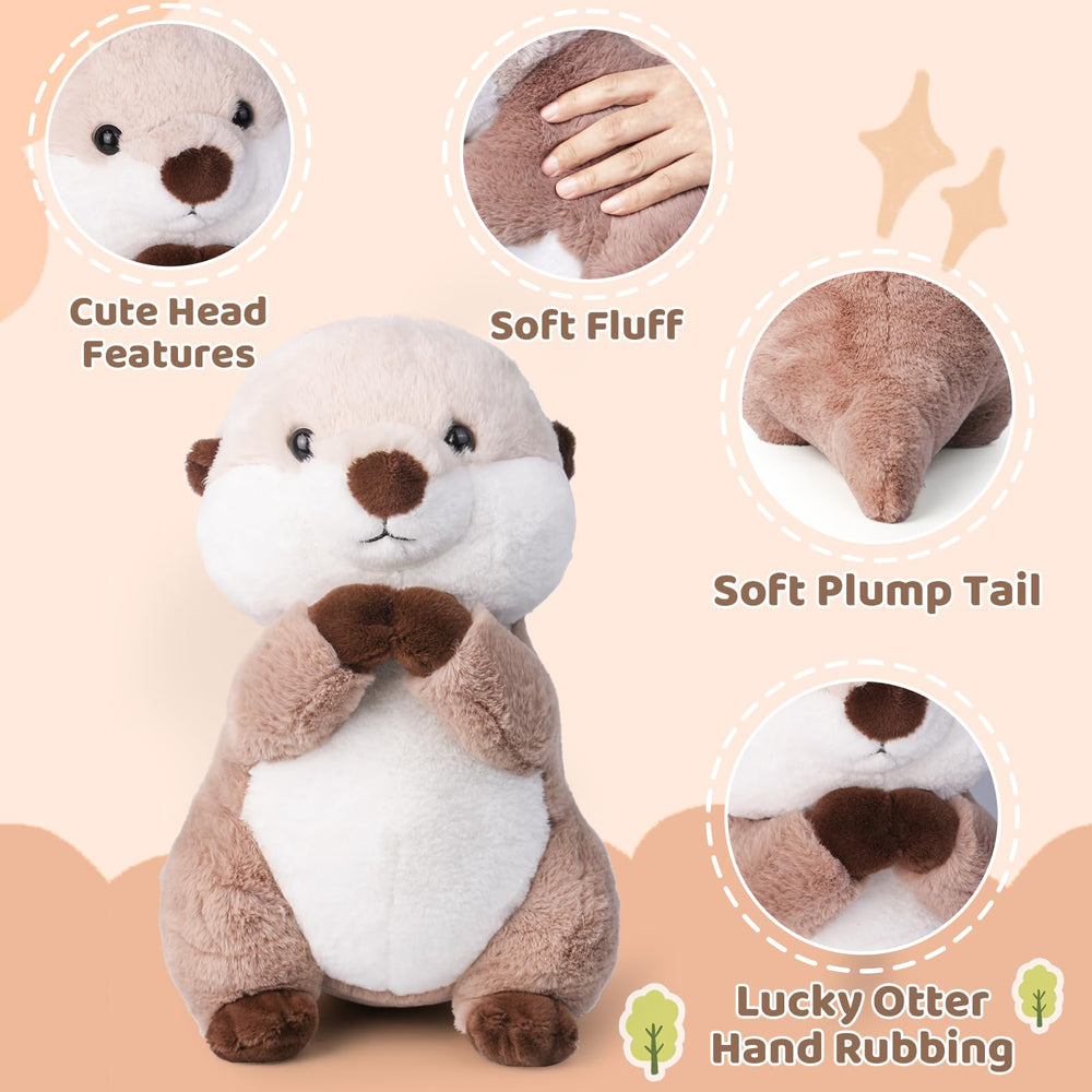 Riuhot otter plush packaging shows vacuum-packed care with slight wrinkles.