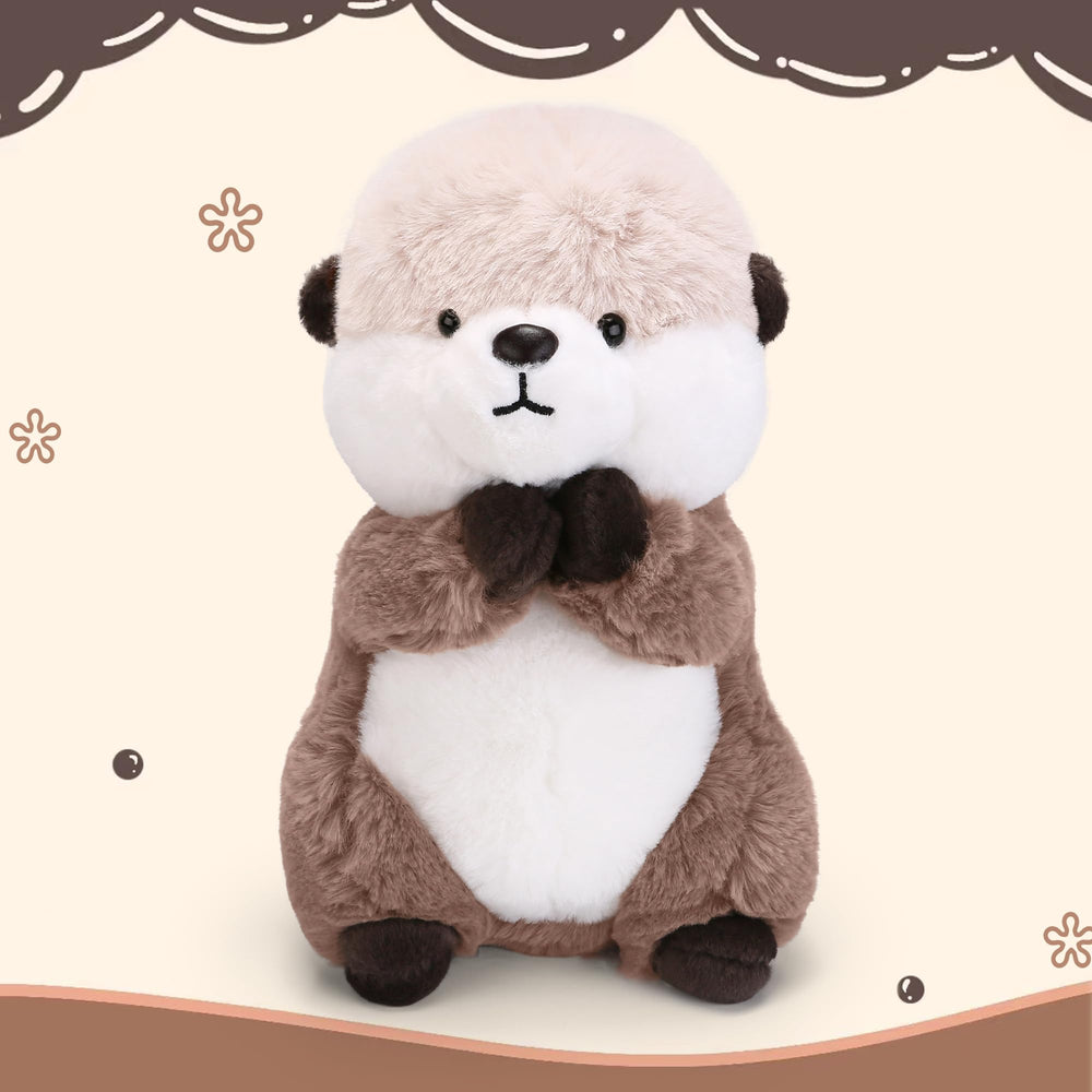 Riuhot otter plush with soft fur, gentle touch for kids.