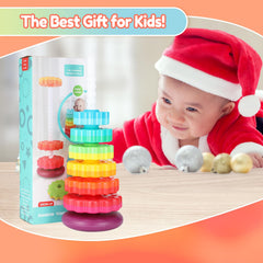 Riuja stacking toy designed for ages 12 months and up.