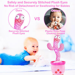 River Mill cactus toy close-up highlighting safe stitched eyes and durable fabric