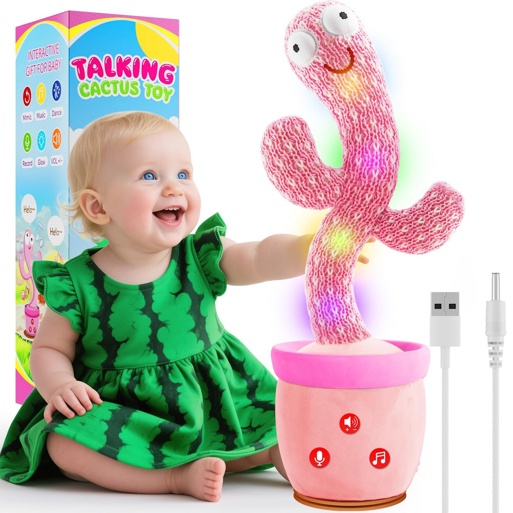 River Mill cactus toy front view with soft plush and engaging movement for babies