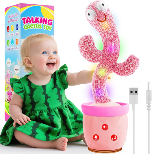 River Mill cactus toy front view with soft plush and engaging movement for babies