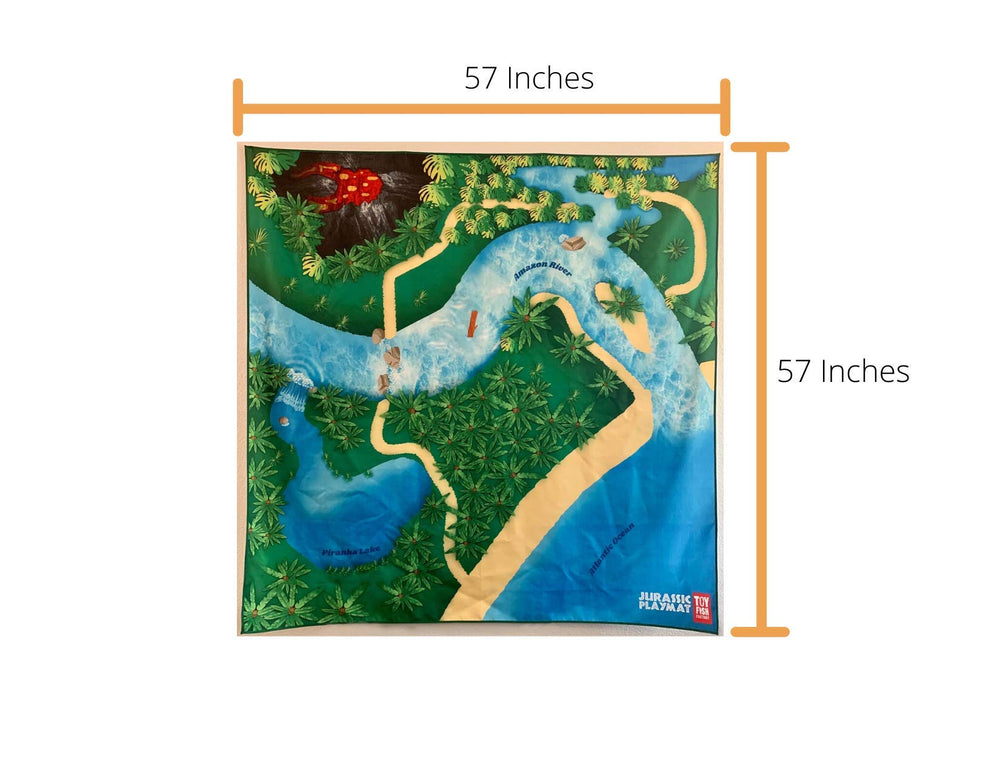 River Monster Collection Dinosaur Play Mat Large 57-Inch—provides space for three kids.