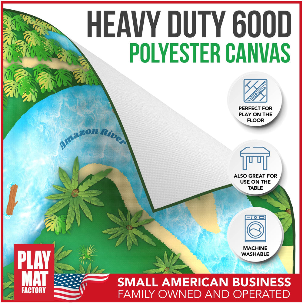 River Monster Collection Dinosaur Play Mat Volcano Scene—dramatic landscape inspires adventurous play.