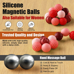 RIVGOT six-ball fidget set held in the hand for tactile engagement.