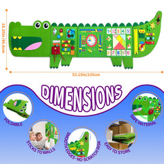 Rivibou Crocodile Foldable Busy Board button and snap area enhances recognition