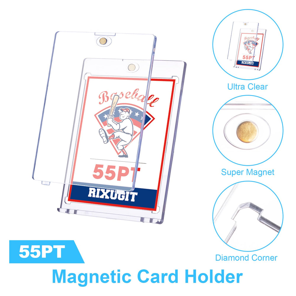 RIXUGIT 20-pack display-ready card holders organized for collectors