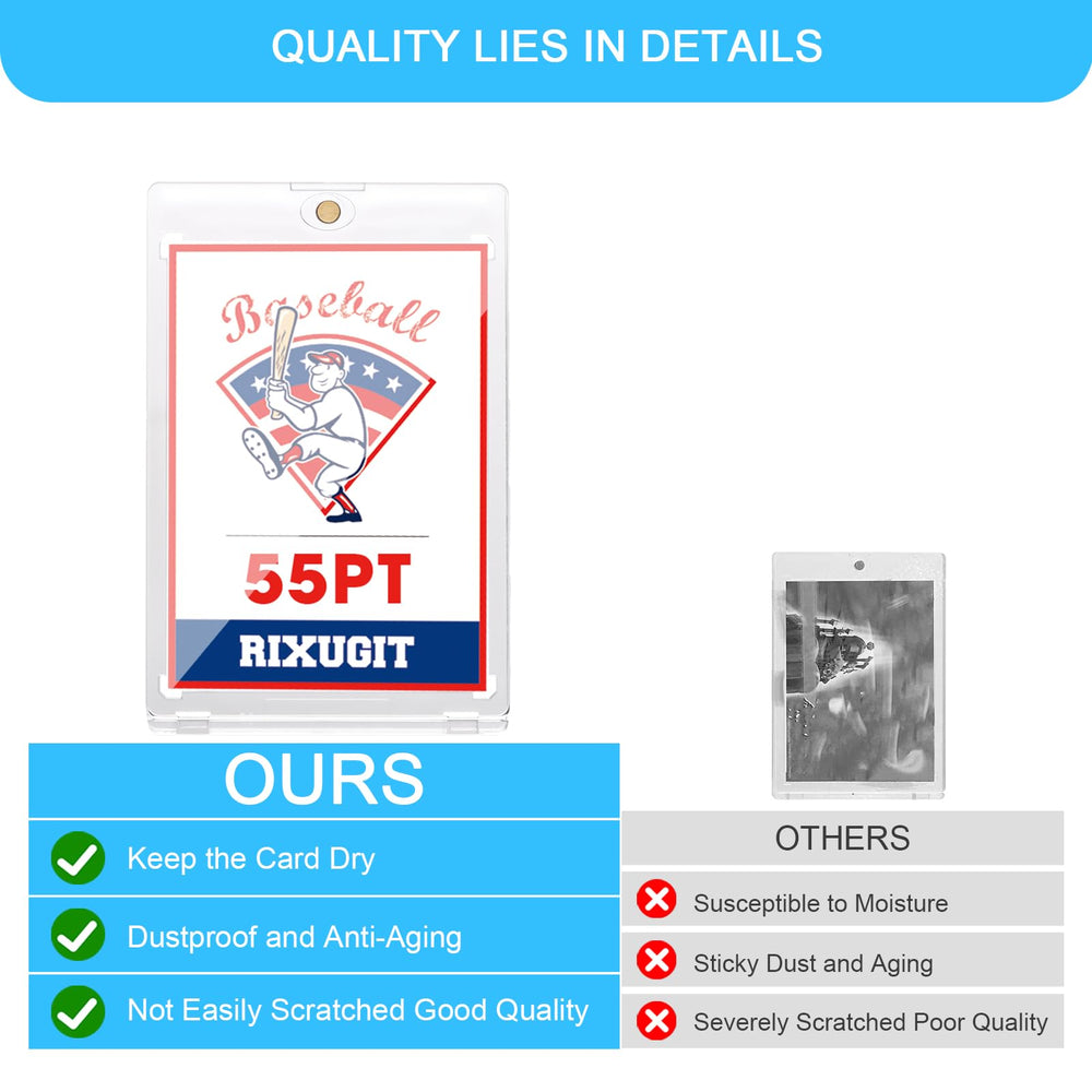 RIXUGIT clear protective sleeve keeps cards safe in display