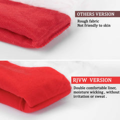 RJVW Santa Hat deluxe red velvet trim for festive photos.