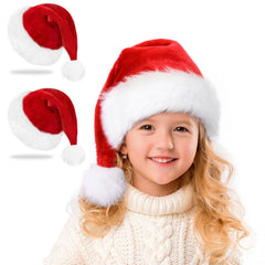 RJVW Santa Hat front view in red velvet, cozy for babies and kids.