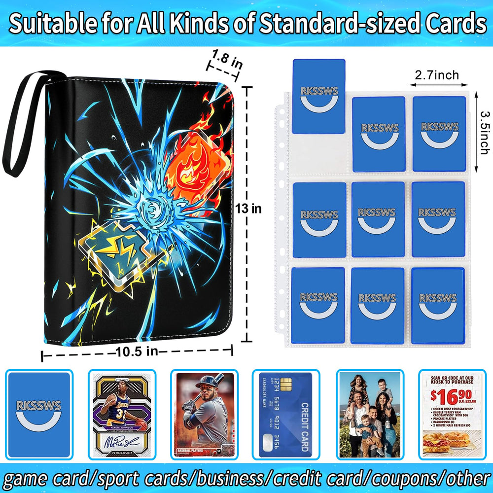 Rkssws binder with 50 removable sleeves for organized storage.