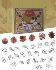 RLYLF metal puzzle collection challenges problem-solving with tactile pieces