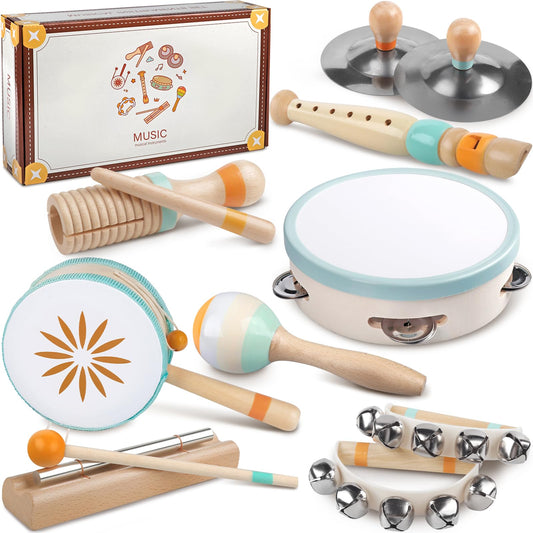Rmischolar tambourine: durable wooden toy invites early rhythm exploration.