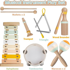 Rmischolar full wooden instruments set shown in a neutral playroom