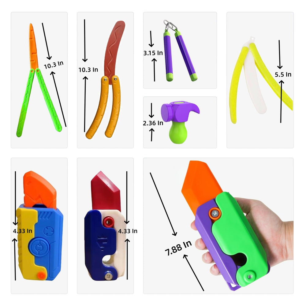 RMISODO butterfly fidget knife toy offers tactile release and visual appeal.