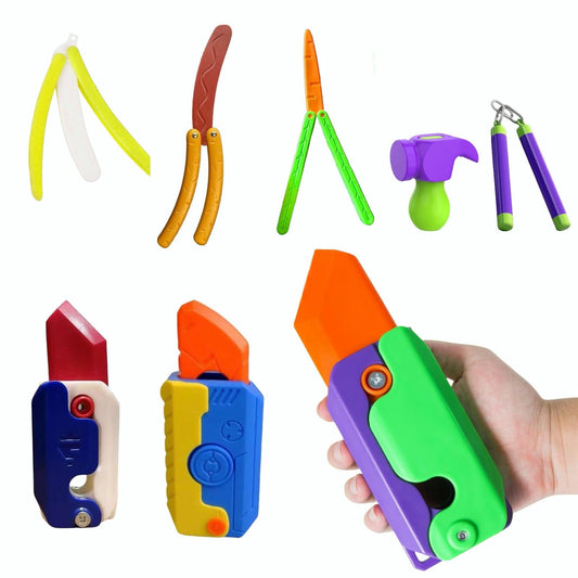 RMISODO carrot fidget knife toy set for desk stress relief and focus.
