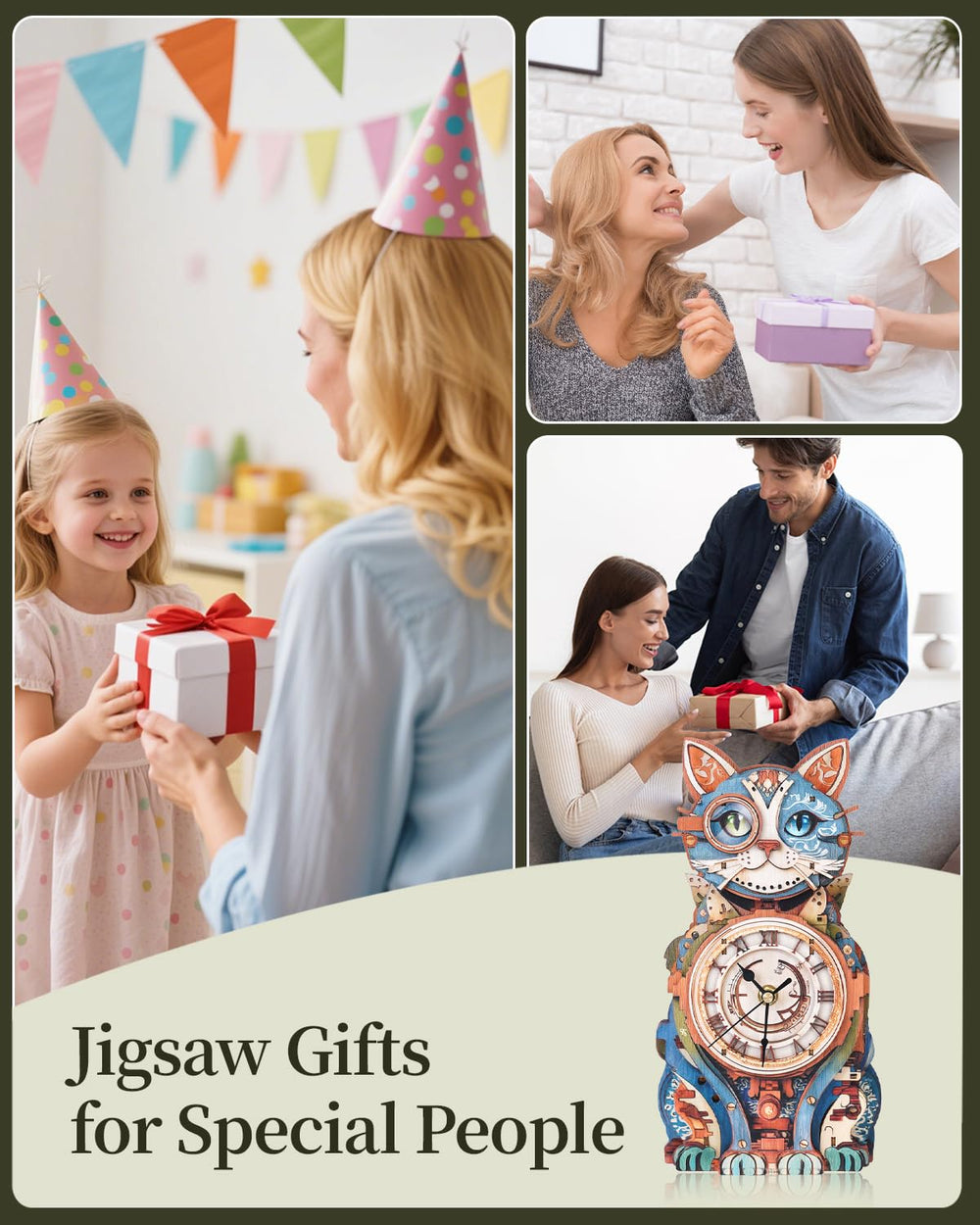 Rnfinewow clock decoration for desk, shelf or wall