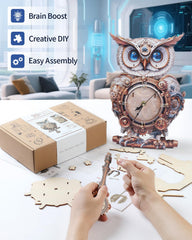 Rnfinewow owl clock pendulum detail showing motion and ambience