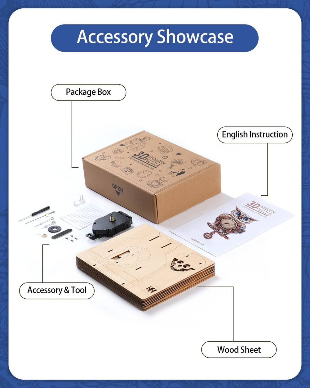 Rnfinewow puzzle kit accessories included for quick setup